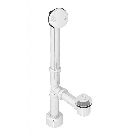 Westbrass All Exposed Pull & Drain Bath Waste, 14" Make-Up, 17 Ga. Tubing in Powdercoated White D3263K-50